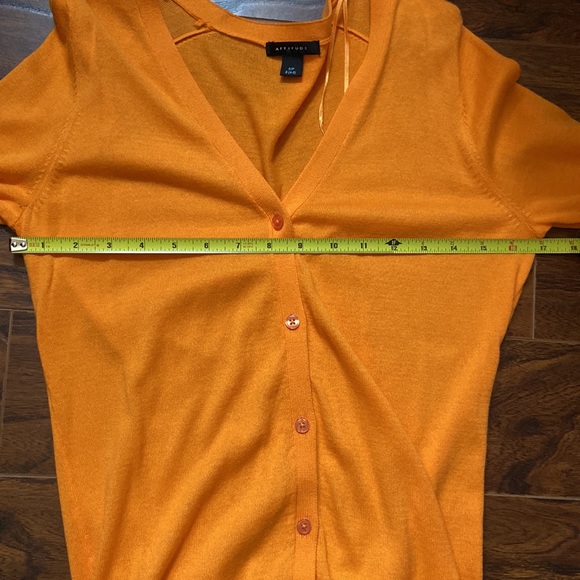 Beautiful attitude pumpkin coloured lightweight button up cardigan in size S - Picture 6 of 7